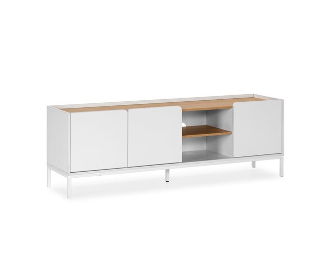 Mueble Tv Curva 3 puertas 160 Blanco