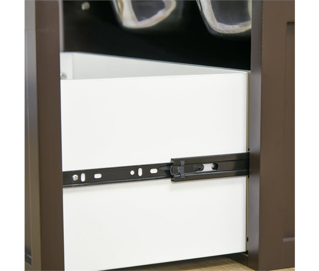 Comedero para Perros MDF, Acero Inoxidable PawHut Marron