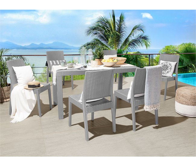 Beliani Conjunto de comedor FOSSANO Blanco