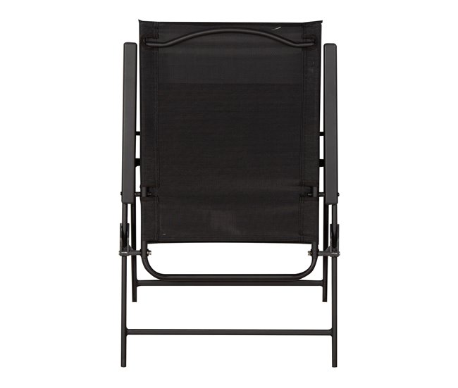 Aktive Pack 2 sillas plegables de jardín slim con reposabrazos Negro