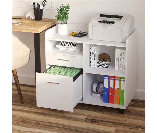 Armario para Impresora Melamina Vinsetto 80 Blanco