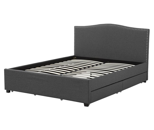 Beliani Cama con cajones Poliéster MONTPELLIER 167x213 Beige