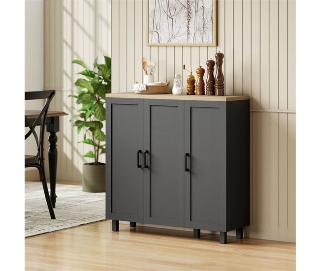 Aparador Melamina de Madera HOMCOM, hogar - muebles de comedor Negro