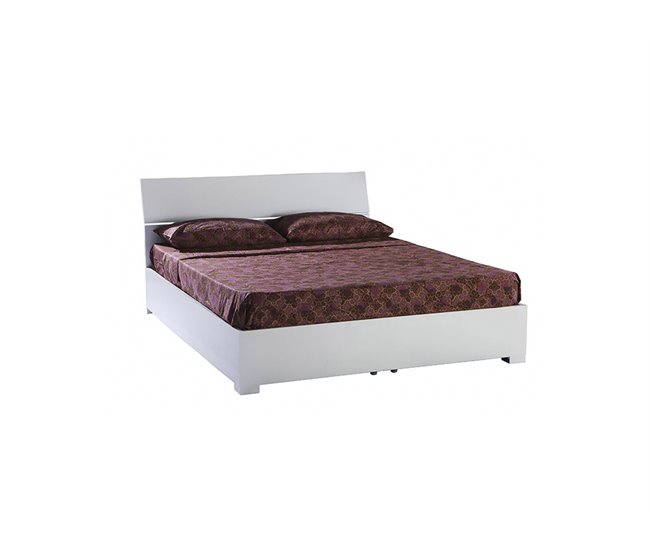 Cama abatible CAPRI 150x190cm color blanco lacado Roble