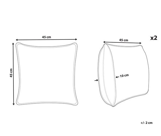 Beliani Cojín decorativo YUZURI 45x45 Azul Marino