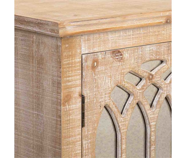 Aparador de madera y cristal de 2 puertas Marron