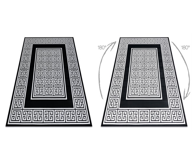 Alfombra GLOSS moderno elegante marco griego 280x370 Gris
