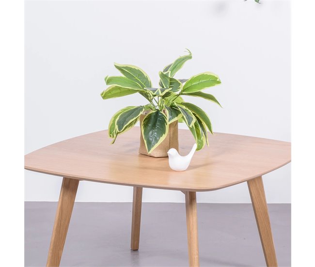 Mesa auxiliar cuadrada en madera de roble  - Northpole 80x80 Roble