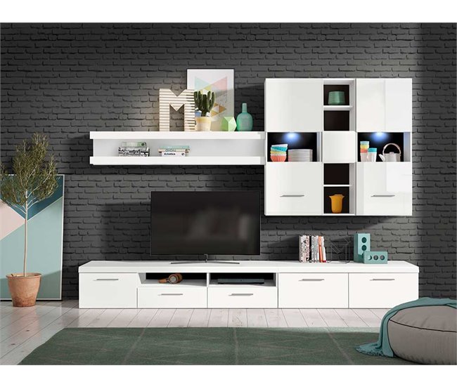 Compacto de TV FUSION blanco 5 cajones Blanco