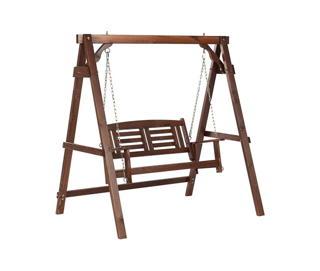 Beliani Columpio NERITO Madera Oscura