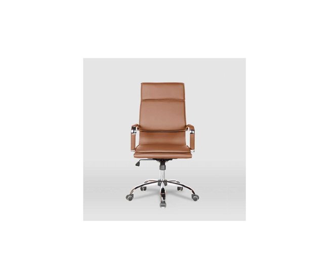 Silla de oficina en Piel sintética Jana con 5 ruedas Marron