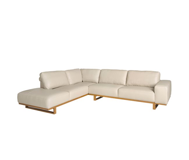 ANGEL CERDÁ Sofá rinconera izquierda piel Madera