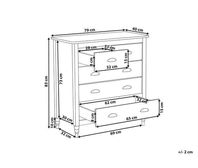 Beliani Cómoda SHILLINGTON 79 Blanco