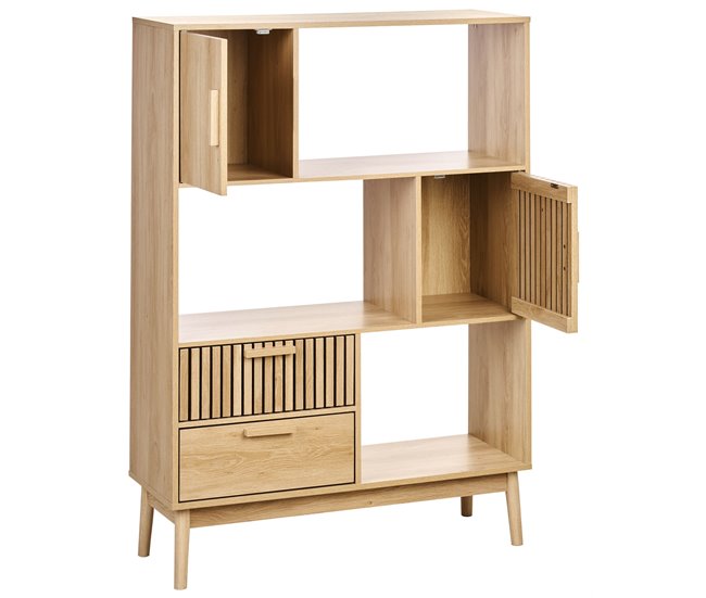 Beliani Librería LYNWOOD Madera Clara