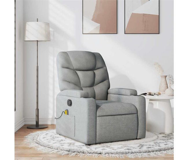 Sillón Reclinable De Masaje Gris Claro