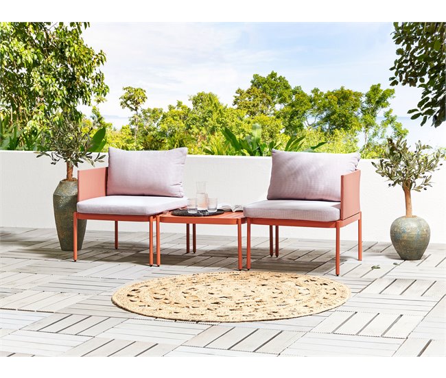 Beliani Conjunto de jardín TERRACINA Gris Claro