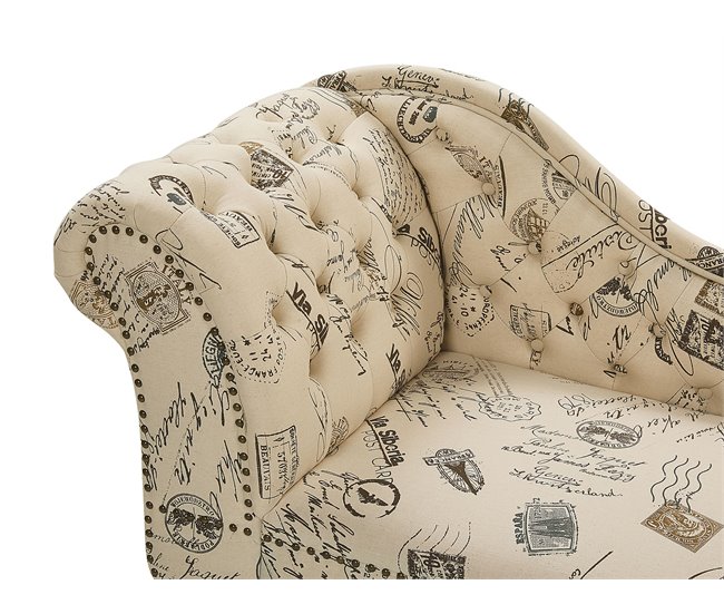 Beliani Chaise longue izquierdo Poliéster NIMES Beige