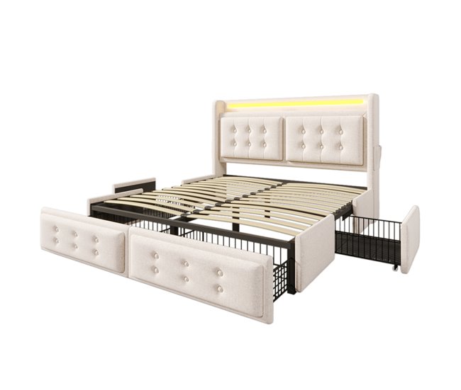 Camas de matrimonio 148x220 Beige