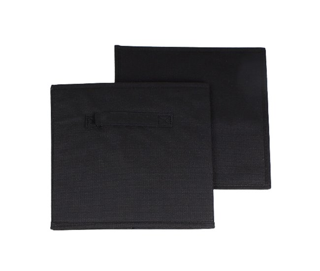 Caja de almacenaje de tela Negro