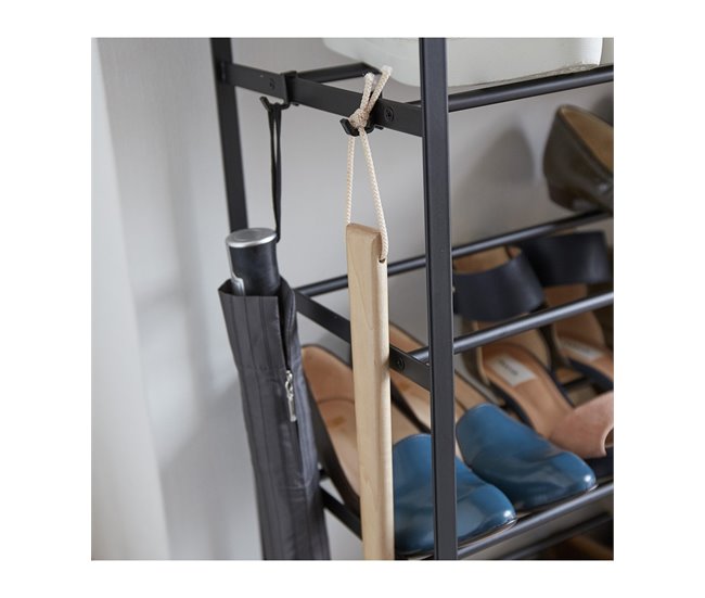 Estante para zapatos con 5 niveles Negro