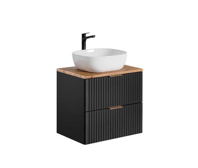 Conjunto mueble lavabo individual y columna Adriel Negro