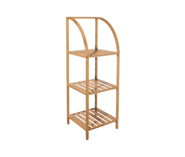 Estantería Arqueada en Bambú con 3 Niveles Canoply Thinia Home 37 Natural