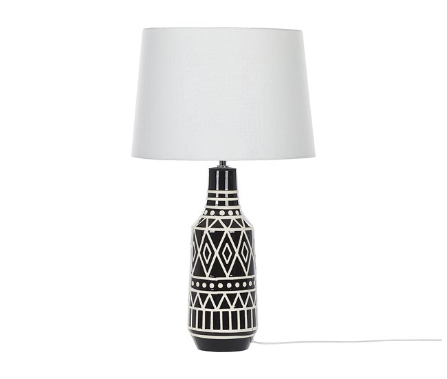 Beliani Lámpara de mesa SHEBELLE Blanco/ Beige
