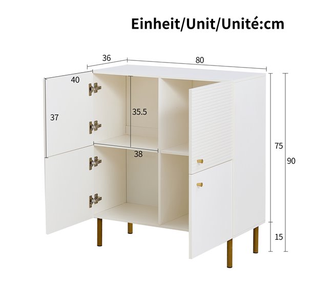 Aparador con 4 puertas Blanco