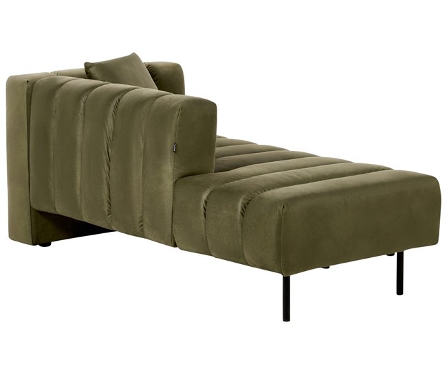 Beliani Chaise longue derecho Terciopelo LANNILS Verde