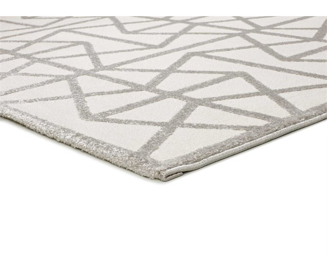 Alfombra geométrica con relieve FLORA - ATTICGO 80x150 Plateado
