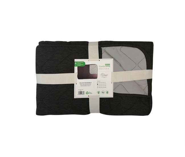 Colcha reversible SIONE Gris Oscuro