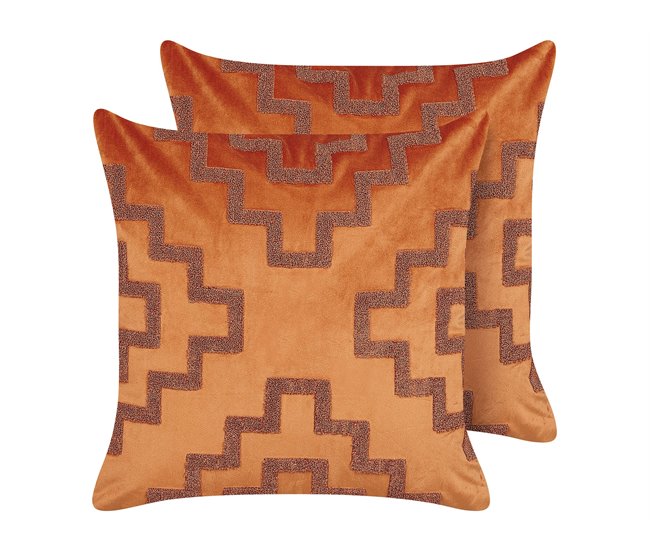 Beliani Cojín decorativo BAHIA 45x45 Naranja