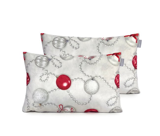 FUNDA DE COJIN DE TERCIOPELO DE NAVIDAD XMAS DAYS Blanco