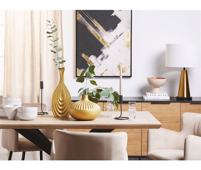 Beliani Jarrón decorativo CERCEI Dorado