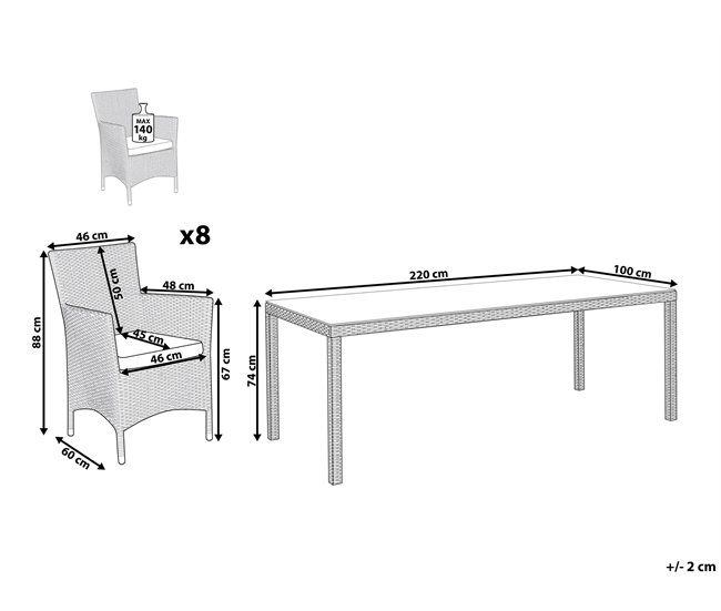 Beliani Conjunto de comedor ITALY Blanco