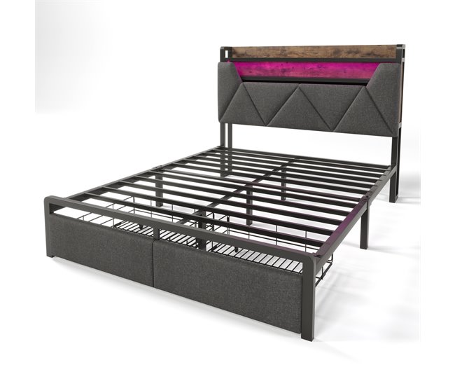 Camas de matrimonio 161x217 Gris