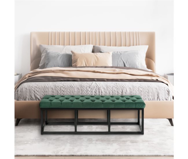 Banco banqueta pie de cama asito diseño 120x37 Verde