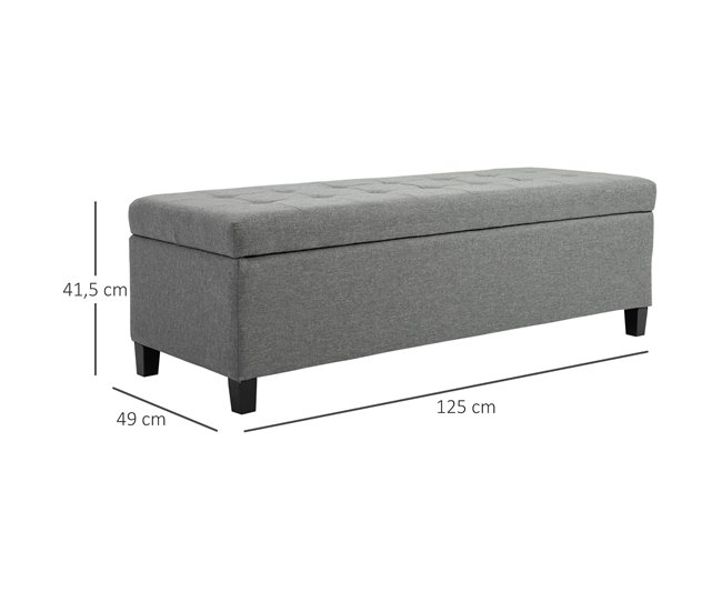 Banco de Almacenamiento 125x49 Gris