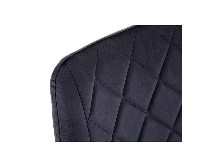 4x Silla tapizada capitoné de terciopelo SJ.0488 Negro