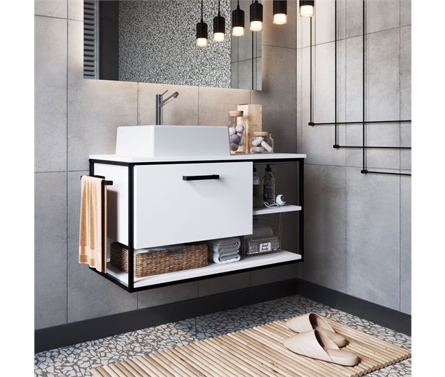 Mueble De Baño Con Encimera 80 Blanco