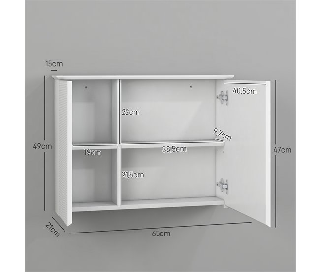 Armario de Baño MDF HOMCOM, hogar - baño Blanco