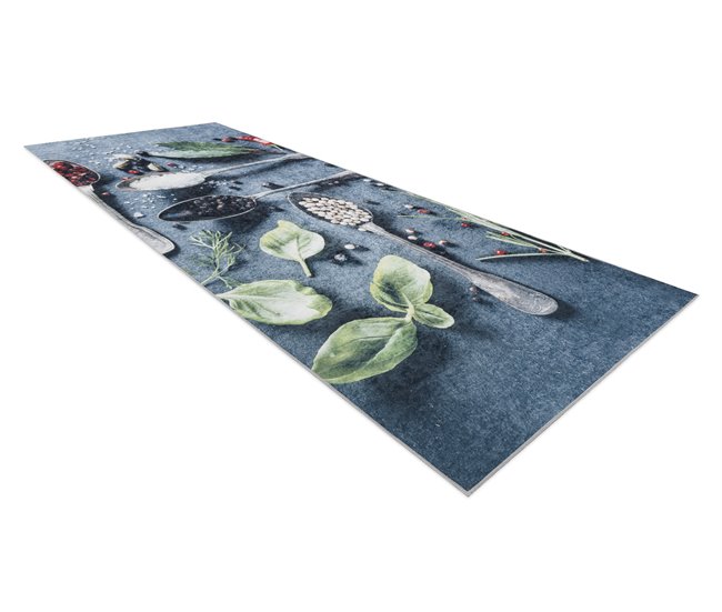 Alfombra lavable ANDRE 1151 Cucharas para la cocina Azul