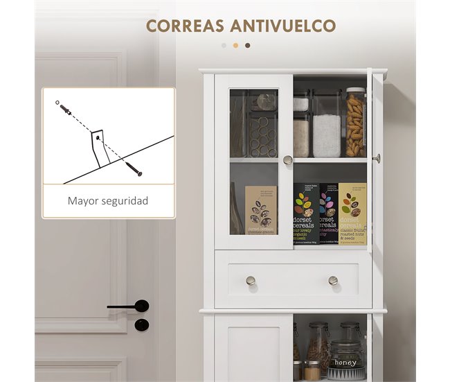 Alacena de Cocina MDF HOMCOM, hogar - cocina Blanco