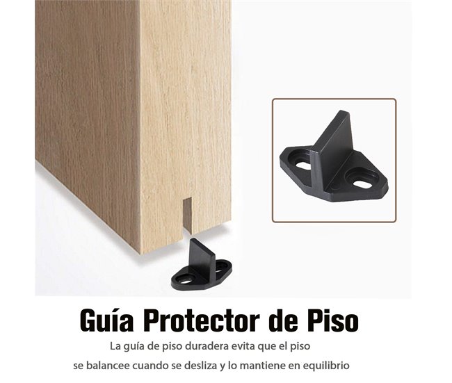 Kit de Accesorios para Puerta Corredera Acero al Carbono HOMCOM 200 Negro