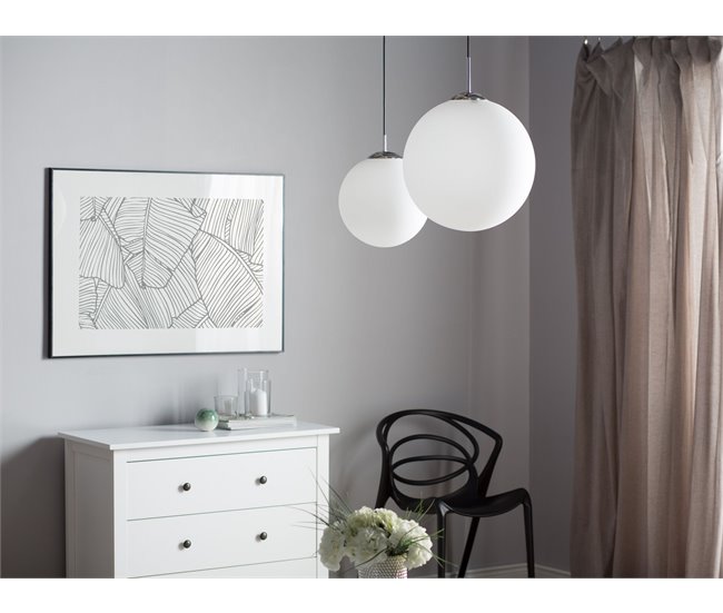 Beliani Lámpara colgante BARROW S Blanco