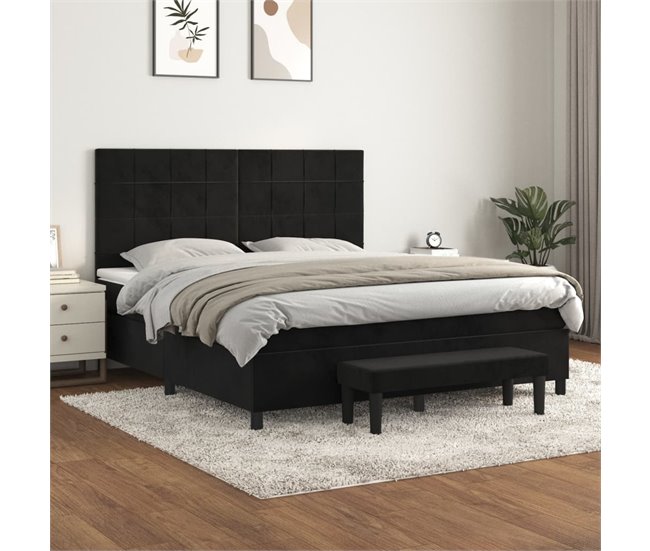 Cama box spring 160x200 Gris