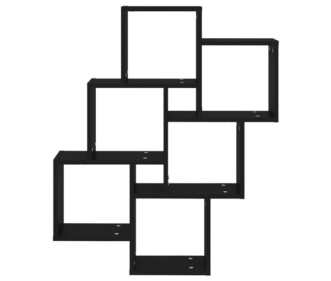 Estante de pared Minzo  cubos 78 Negro