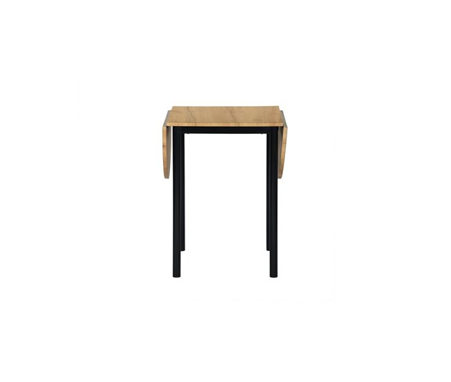Set Mesa y 2 Sillas - Modelo LEVA - Sobre+asiento MDF - Estructuras Metal Roble