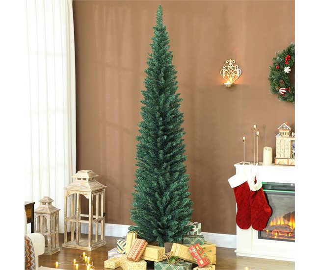 Árbol de Navidad Plástico, Metal HOMCOM, hogar - decoración Verde