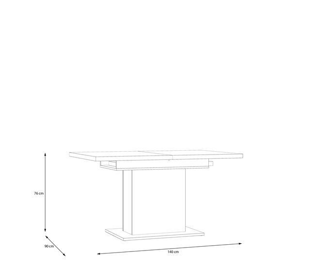 Mesa de comedor extensible roble VERONA Roble